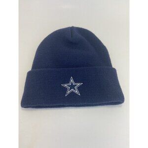 Dallas Cowboys Basic Knit Navy Raised Cuffed Winter Field Beanie
